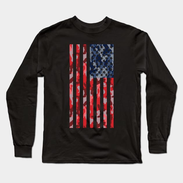 Camouflage of united states of america flag Long Sleeve T-Shirt by APELO